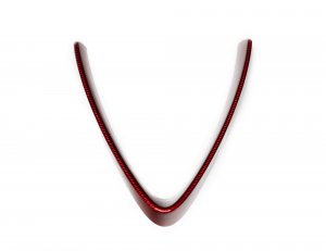 Alfa Romeo Stelvio Front V Shield Grill Frame + Emblem Frame Kit - Carbon Fiber - Red Candy